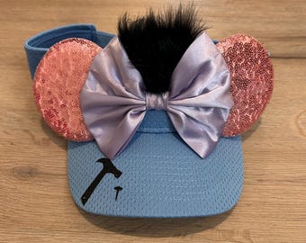 Blue Eeyore inspired mouse ear costume visor