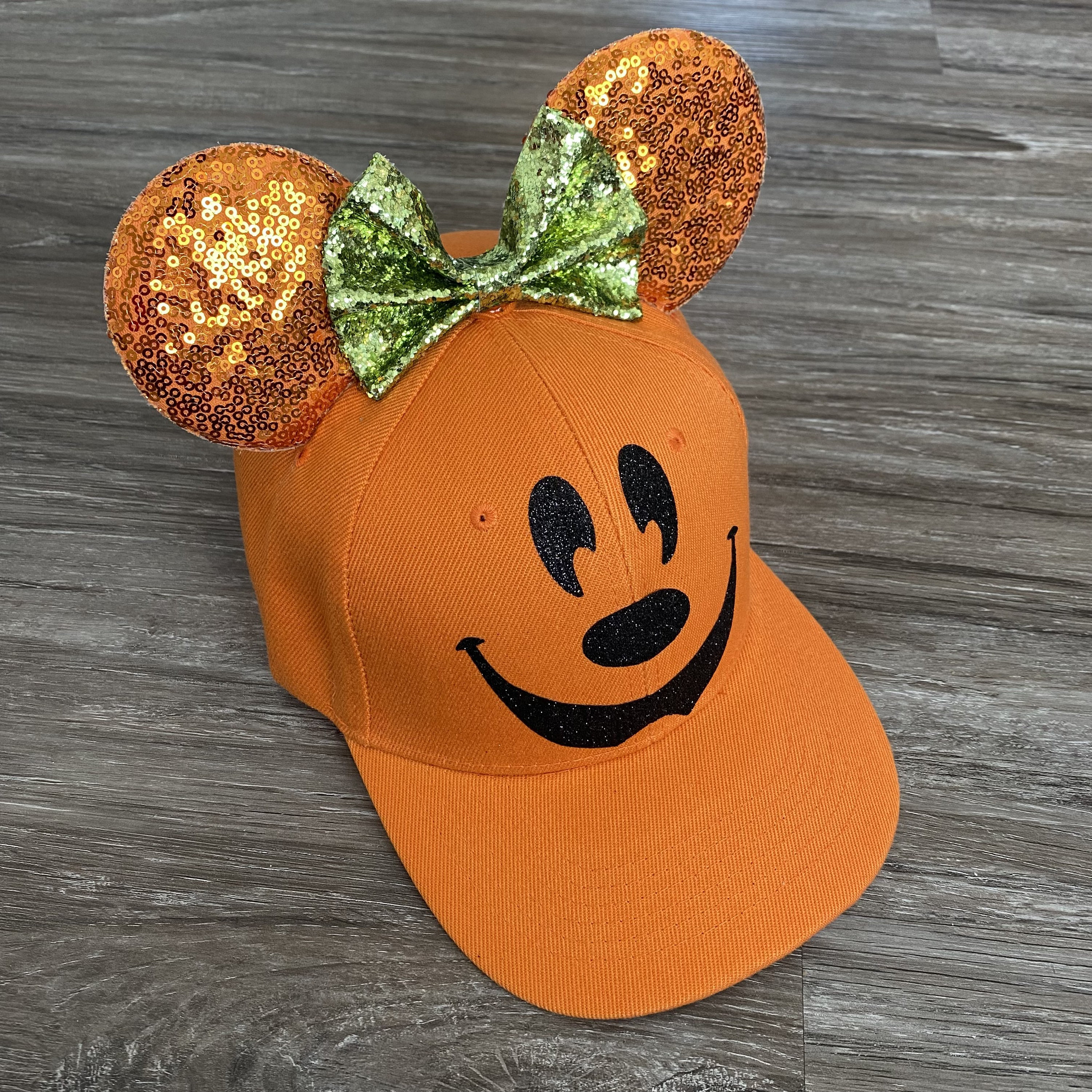 Disney Parks 2022 Halloween Pumpkin Mickey Mouse Hat Cap Rare Disney Mickey Mouse Halloween Pumpkin Glow in | Mercari main image 3