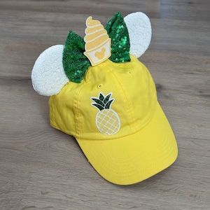Dole Whip Inspired Mouse Ear Hat, Pineapple Soft Serve Mouse Ears, Park Snacks Mouse Ears