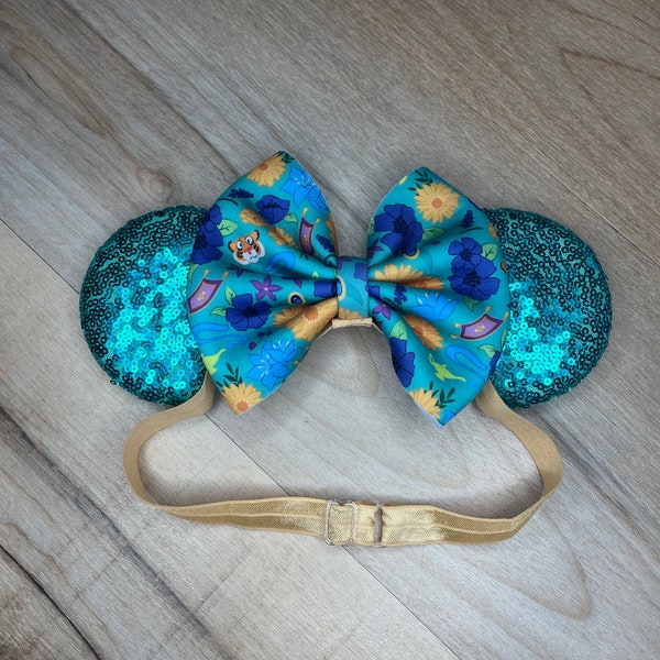 Adjustable Elastic Mouse Ears, Jasmine Princess Themed Mouse Ears, Comfortable Elastic Mouse Ears