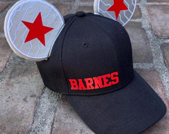 Soldier Barnes Inspired Mouse Ear Hat, Superhero Mouse Ears