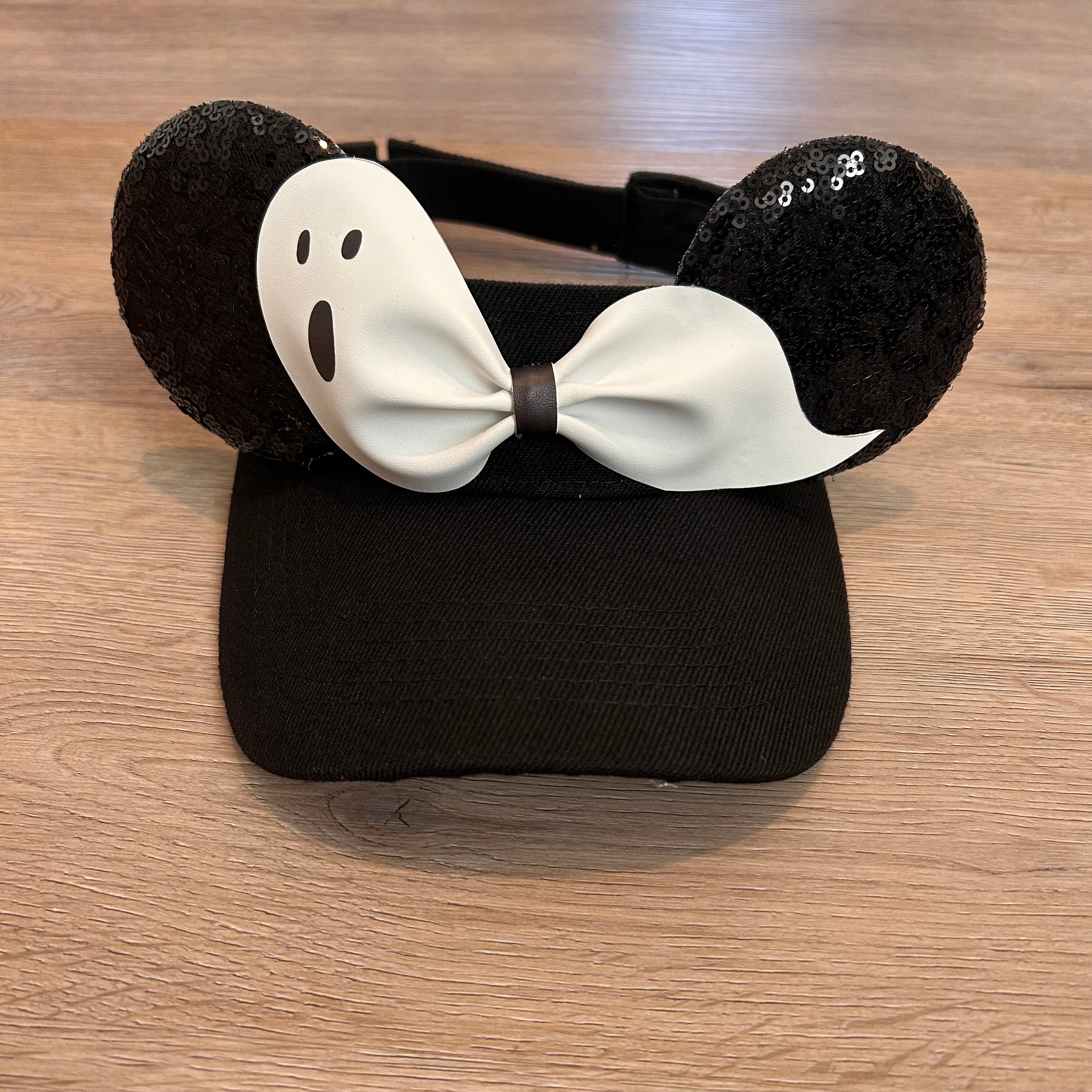 Ready to Ship-glow in the Dark Ghost Mouse Ear Visor 