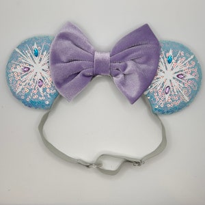 Toddler to Adult Adjustable Mouse Ear Headband, Frozen Inspired Mouse Ears, Ice Queen Mouse Ears