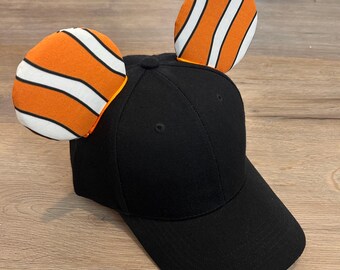 Ready to Ship-Nemo Mouse Ears Visor, Clown Fish Mouse Ears, Nemo Costume Accessory for Running Costume, No Bow Mouse Ears