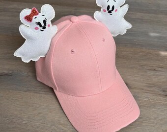 Pink Halloween Ghosts Mouse Ear Hat