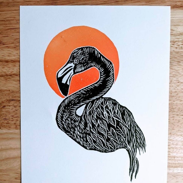 Bird Block Print Etsy