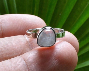 Rainbow Moonstone Ring, 925 Sterling Silver Ring, Moonstone  Fancy Shape Gemstone Silver Ring, Gemstone Ring, Handmade Ring, Ring Size 5 US