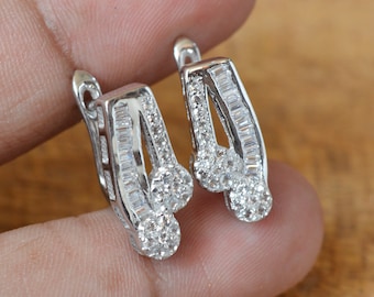 Natural White Topaz Earrings - 925 Sterling Silver Studs - Wedding Earrings -Stud Boho Earrings - Handmade Gemstone Earring- Gift Ideas-
