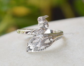 Charm Ring Jewelry, 925 Sterling Silver Peacock Design Ring,  Handmade Silver Ring, Animal Ring , Rings, Gift For Her, Unisex Ring Jewelry