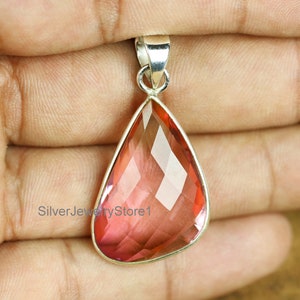 Tourmaline Quartz Pendant: Sterling Silver Boho Gemstone Necklace