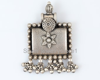 New ! 925 Oxidized Silver , antique pendant, Oxidized Pendant ,antique  silver pendant , Indian pendant , 925 sterling silver pendant