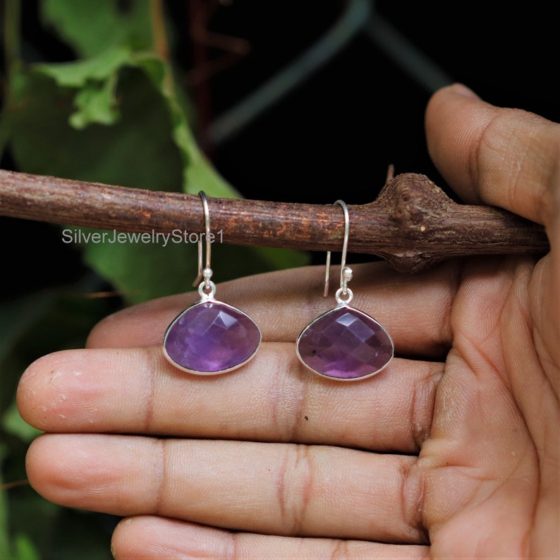 Women Earrings Amethyst 12x16mm Pear Gemstone Earrings Etsy Bohjo Earrings Handmade Earrings Bezel Earrings Natural Amethyst Earrings