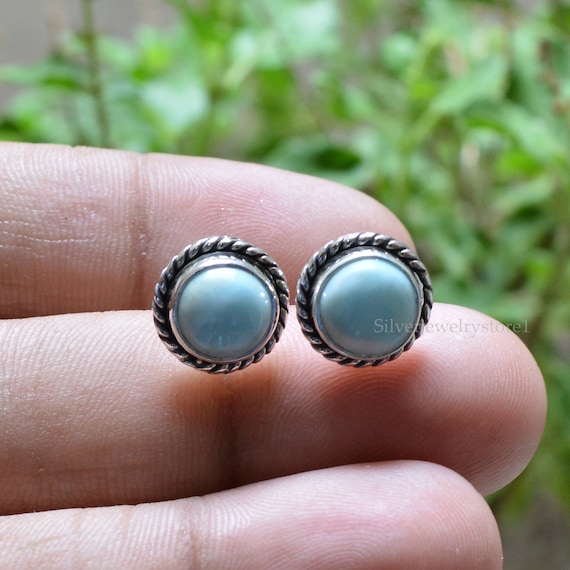 Larimar Sterling Silver Stud Earrings Larimar Sterling Silver Stud Earrings