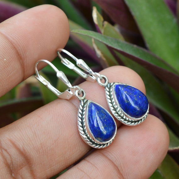 Lapis leverback earrings discount
