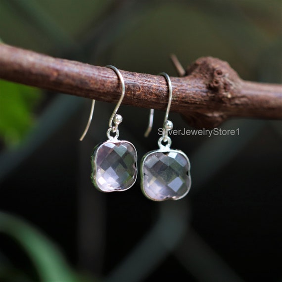 Etsy rose quartz earrings sale