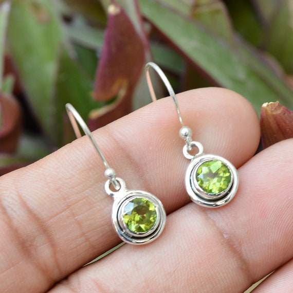 Small Dangle Earrings with Genuine Peridot | MARTINIJewels