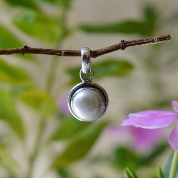 Fresh Water Pearl Pendant, 925 Sterling Silver Pendant, Fresh Pearl 8x8 Mm  Round Shape Gemstone Pendant, Silver Necklace , Handmade Pendant -  UK