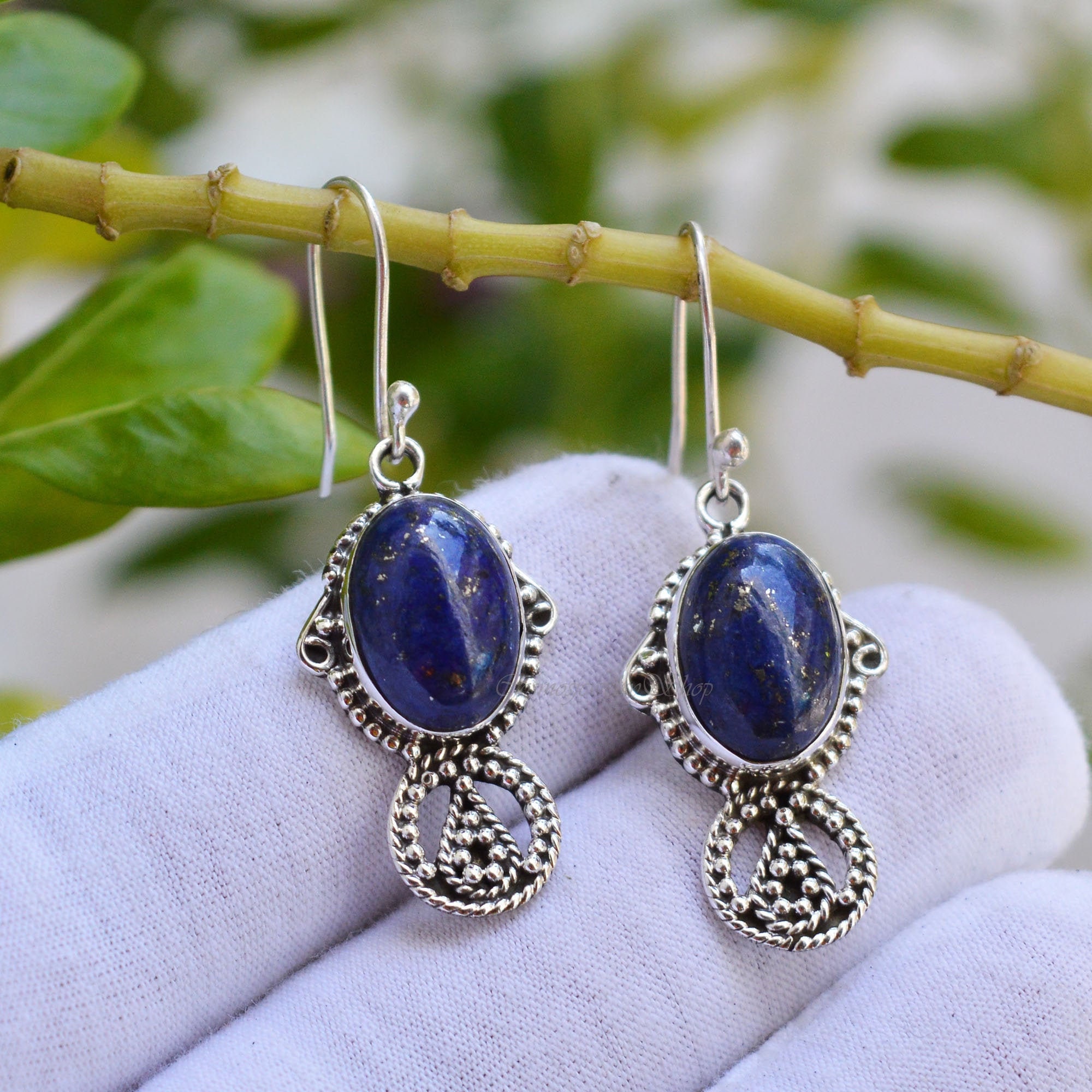 Lapis lazuli sterling silver earrings deals