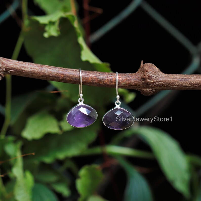 Women Earrings Amethyst 12x16mm Pear Gemstone Earrings Etsy Bohjo Earrings Handmade Earrings Bezel Earrings Natural Amethyst Earrings