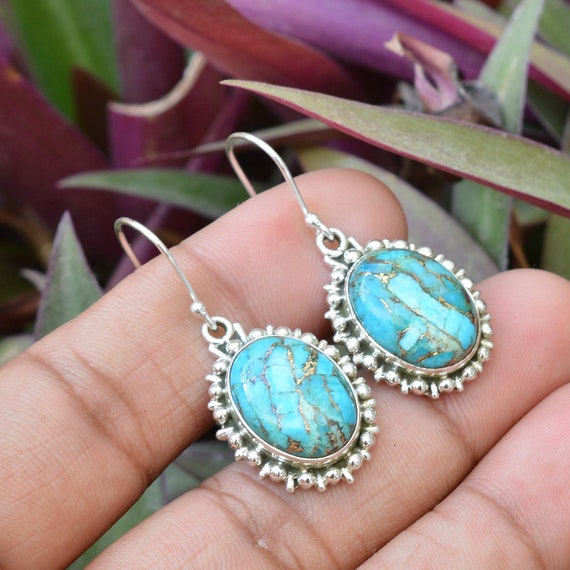 Sterling silver and turquoise earrings sale