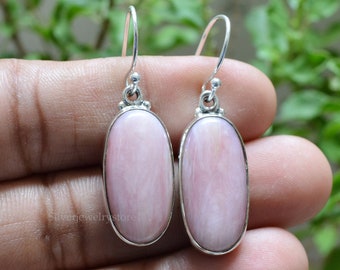 Pink Opal Earrings, 925 Sterling Silver Jewelry, Boho Earrings, Women Earrings, Gemstone Earrings, Dangle Earrings, Earrings For Girls, Etsy