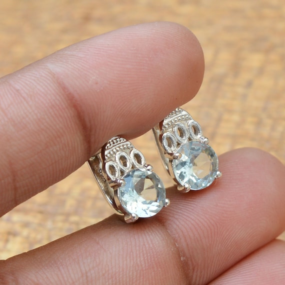 Natural aquamarine earrings deals