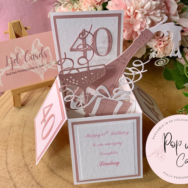 Personalised 40th Birthday Pop Up Card: Daughter, Niece, Sister, Granddaughter