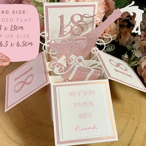 Personalised 18th Birthday pop up card for daughter, granddaughter, niece, friend, sister zdjęcie 4