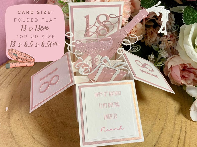 Personalised 18th Birthday pop up card for daughter, granddaughter, niece, friend, sister zdjęcie 4