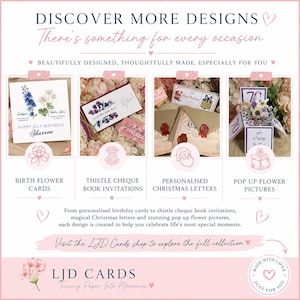 Handmade 80th Birthday Pop-Up Flower Card: Personalised Mum, Grandma, Auntie image 17