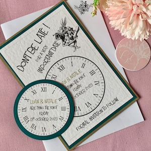 Alice in Wonderland save the date, wedding save the date magnet, mad hatter wedding, , save our date card, save the date cards, wonderland