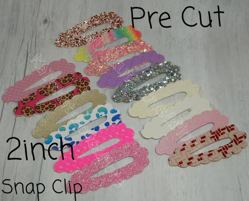 Pre Cut 2inch Scalloped Open Window Snap Clips,Glitter Snap clip pre cuts,Glitter Print Grab Bag Snap Clip covers,5cm mix precut snapclip
