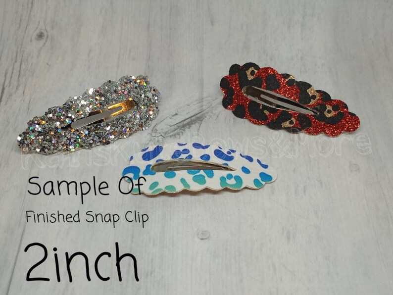 Pre Cut 2inch Scalloped Open Window Snap Clips,Glitter Snap clip pre cuts,Glitter Print Grab Bag Snap Clip covers,5cm mix precut snapclip