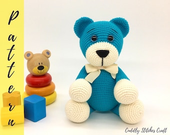 Patrón osito a crochet, osito Amigurumi, patrón osito de peluche