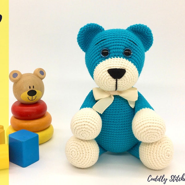 Crochet bear pattern, Amigurumi bear, stuffed plush bear pattern