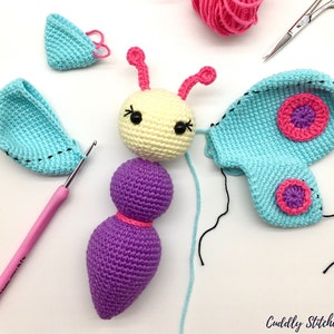 Crochet butterfly pattern, Amigurumi butterfly, plush butterfly pattern image 3