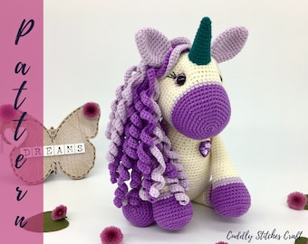 Crochet unicorn pattern, Amigurumi unicorn pattern, plush unicorn