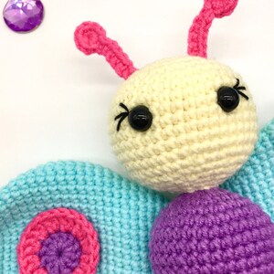 snail crochet pattern, caterpillar crochet pattern, hedgehog crochet pattern, butterfly crochet pattern