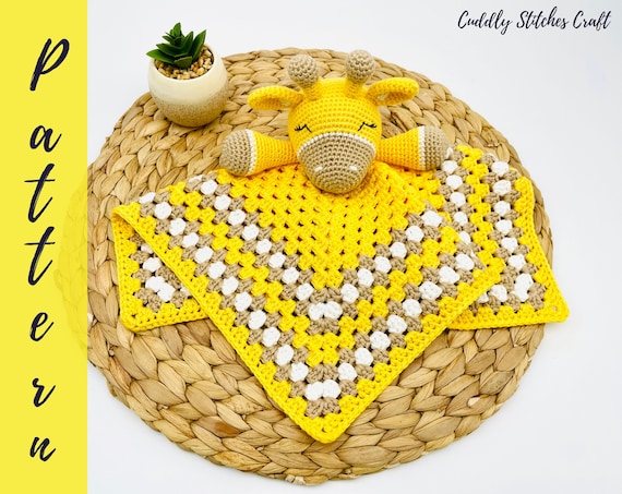 Crochet giraffe lovey pattern, Amigurumi giraffe lovey blanket, crochet security blanket pattern