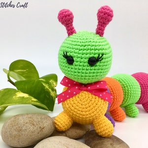 Crochet caterpillar pattern, Amigurumi caterpillar pattern, stuffed caterpillar plushie image 5