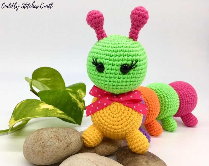 Crochet caterpillar pattern, Amigurumi caterpillar pattern, stuffed caterpillar plushie image 5