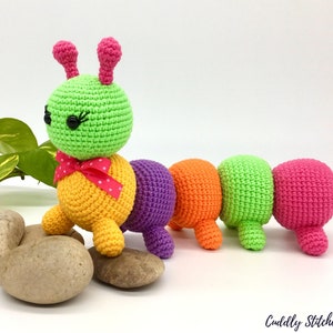 Crochet caterpillar pattern, Amigurumi caterpillar pattern, stuffed caterpillar plushie image 2