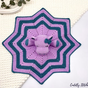 Crochet hippo lovey pattern, crochet lovey blanket, crochet security blanket image 8