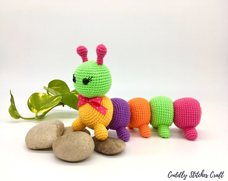 Crochet caterpillar pattern, Amigurumi caterpillar pattern, stuffed caterpillar plushie image 7