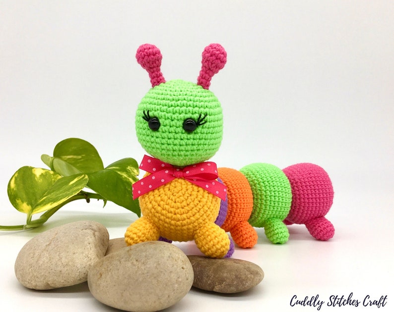 Crochet caterpillar pattern, Amigurumi caterpillar pattern, stuffed caterpillar plushie image 8