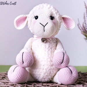 Lamb crochet pattern, stuffed sheep pattern, plush pattern image 2