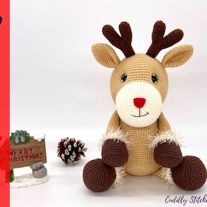 Crochet reindeer pattern, Amigurumi reindeer pattern, stuffed reindeer