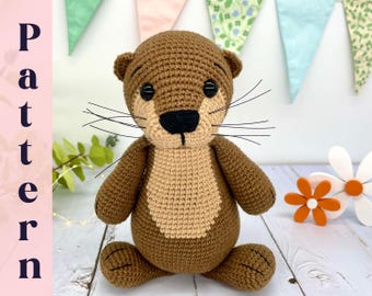 LOW-SEW Crochet Otter Pattern, Amigurumi otter pattern, Crocheted otter pattern, Sea Otter Crochet Pattern