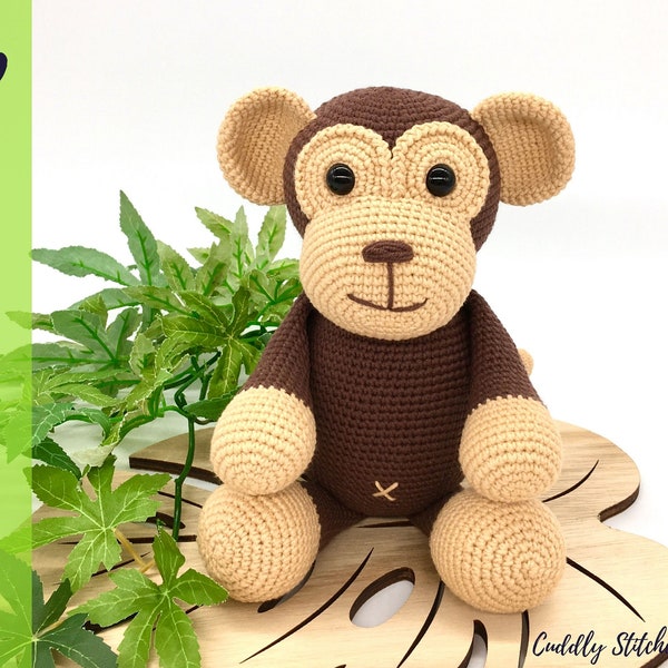 Crochet monkey pattern, Amigurumi monkey pattern, plush monkey