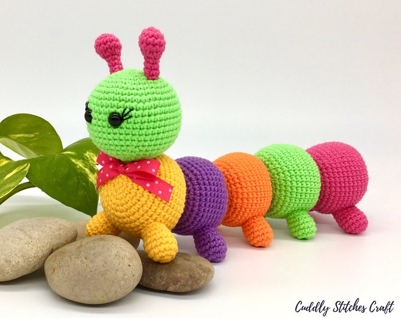 Crochet caterpillar pattern, Amigurumi caterpillar pattern, stuffed caterpillar plushie image 6